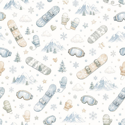Snowboard Wallpaper: Winter Sports Nursery Wall Mural