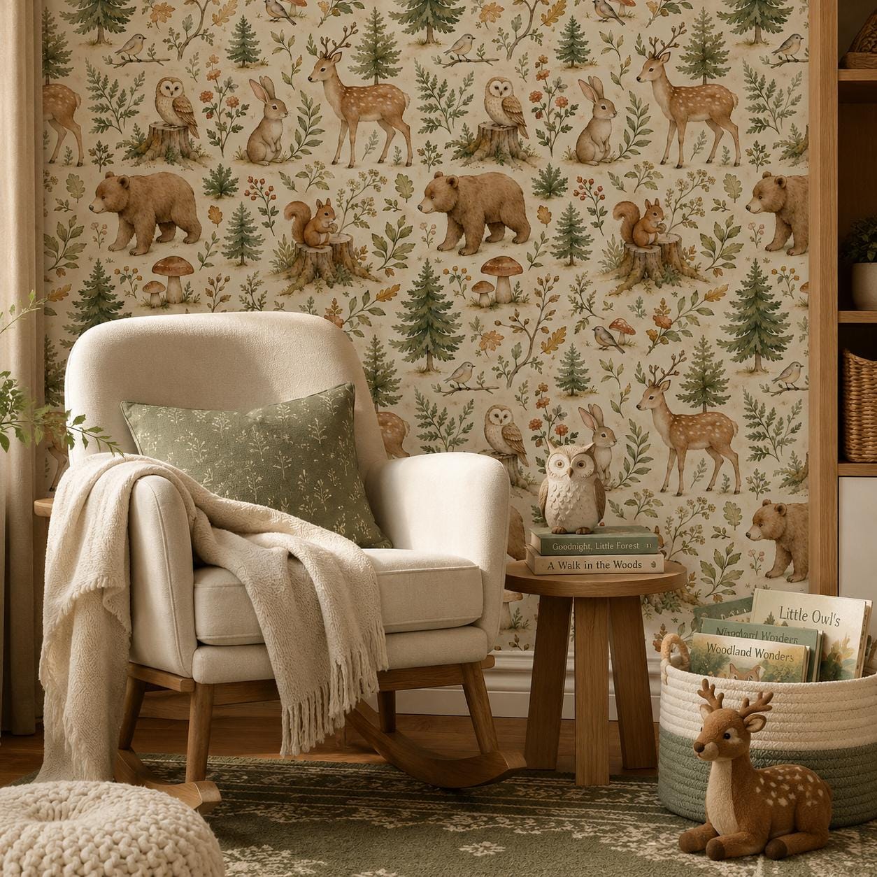 Forest Animal Wallpaper: Woodland Nursery Wall Mural