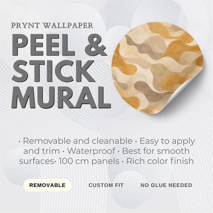 Ochre Abstract Wallpaper: Golden Earth Wall Mural
