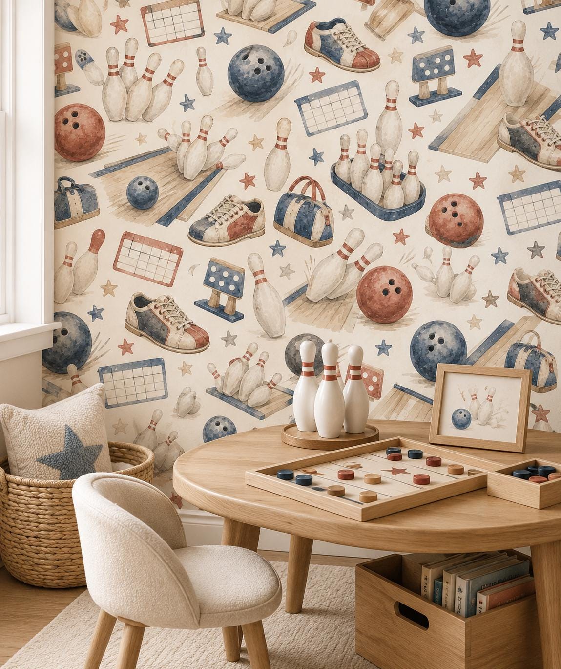 Bowling Fun Wallpaper: Kids Sports Wall Mural
