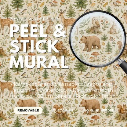 Forest Animal Wallpaper: Woodland Nursery Wall Mural