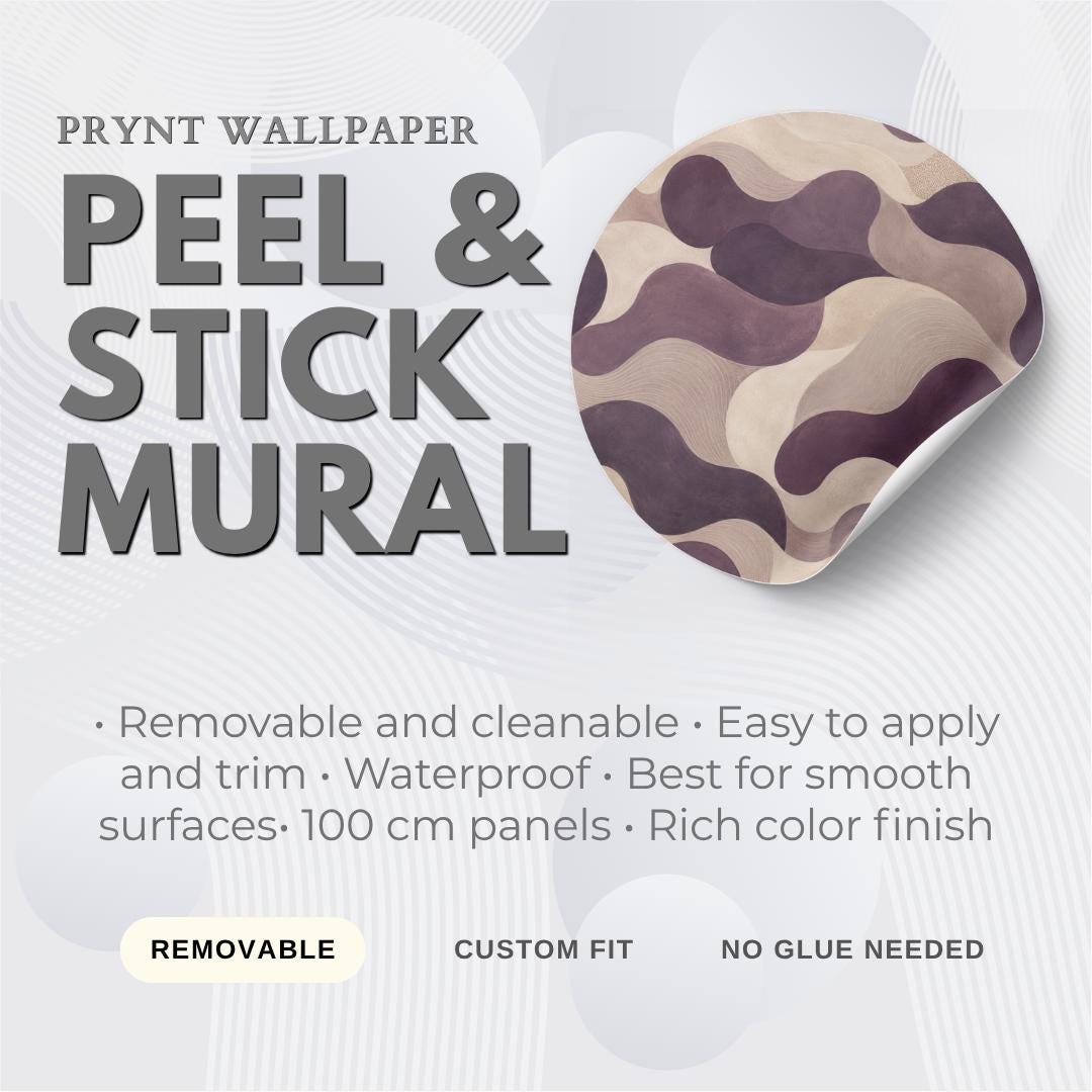 Aubergine Abstract Wallpaper: Deep Plum Wall Mural