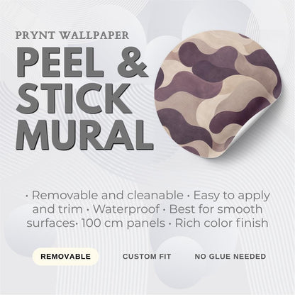 Aubergine Abstract Wallpaper: Deep Plum Wall Mural