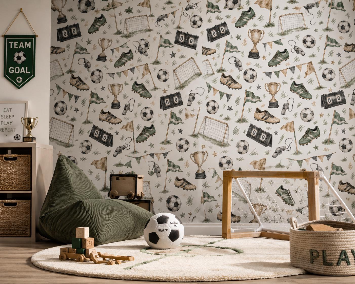 Little Soccer Stars Wallpaper: Kids Sports Wall Mural
