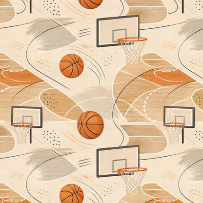 Kids Basketball Wallpaper: Court Wall Mural for Boys Room