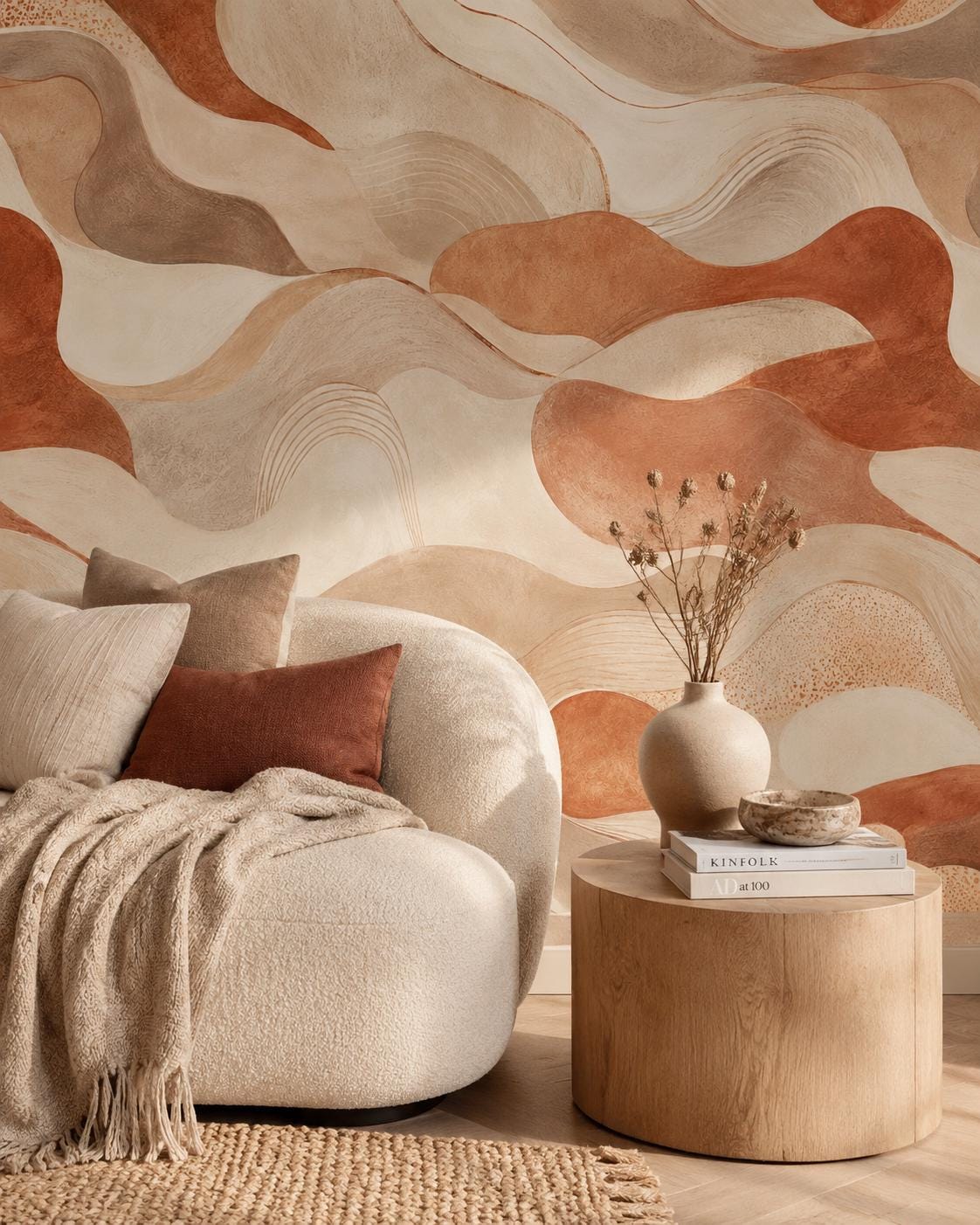 Rust Sand Abstract Wallpaper: Earthy Desert Wall Mural