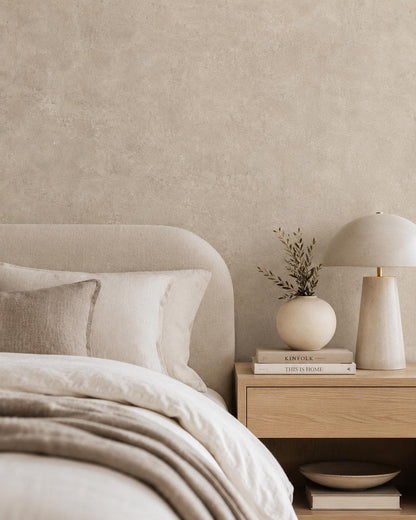 Sandy Beige Concrete Wallpaper: Warm Modern Texture Wall Mural