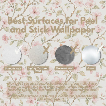 Cherry Blossom Wallpaper: White Pink Floral Wall Mural