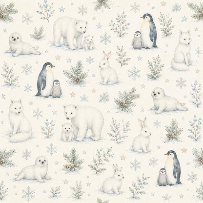 Snow Animal Wallpaper: Arctic Nursery Wall Mural