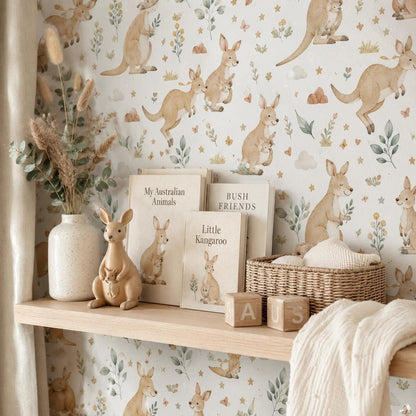 Kangaroo Wallpaper: Australian Nursery Wall Mural