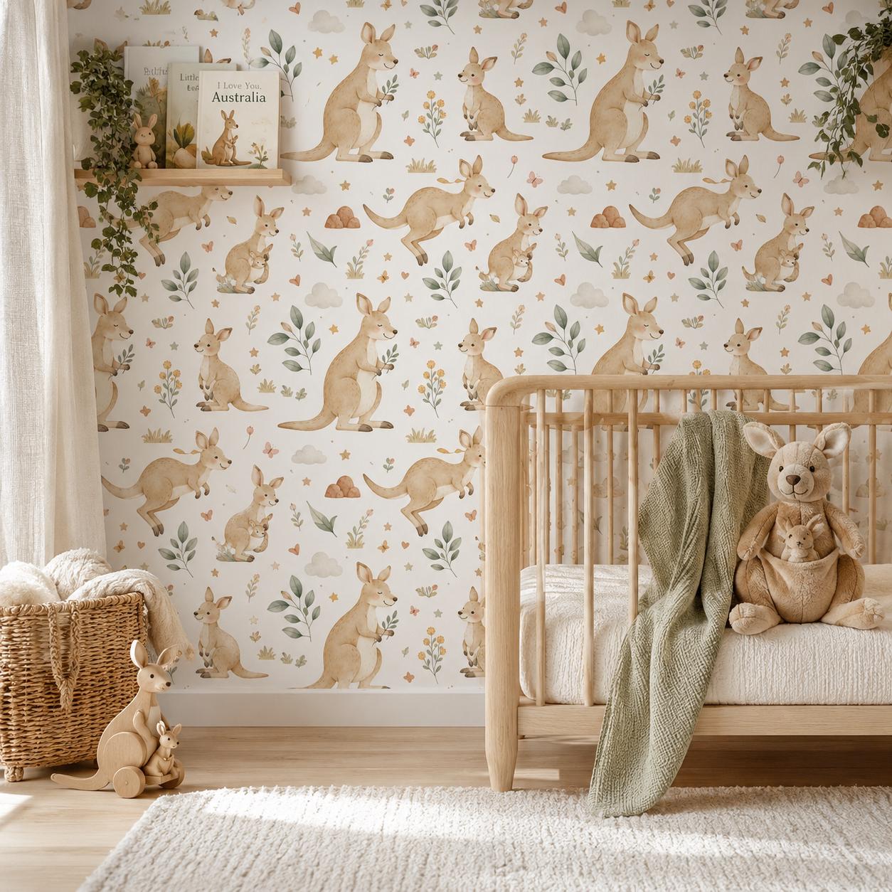 Kangaroo Wallpaper: Australian Nursery Wall Mural