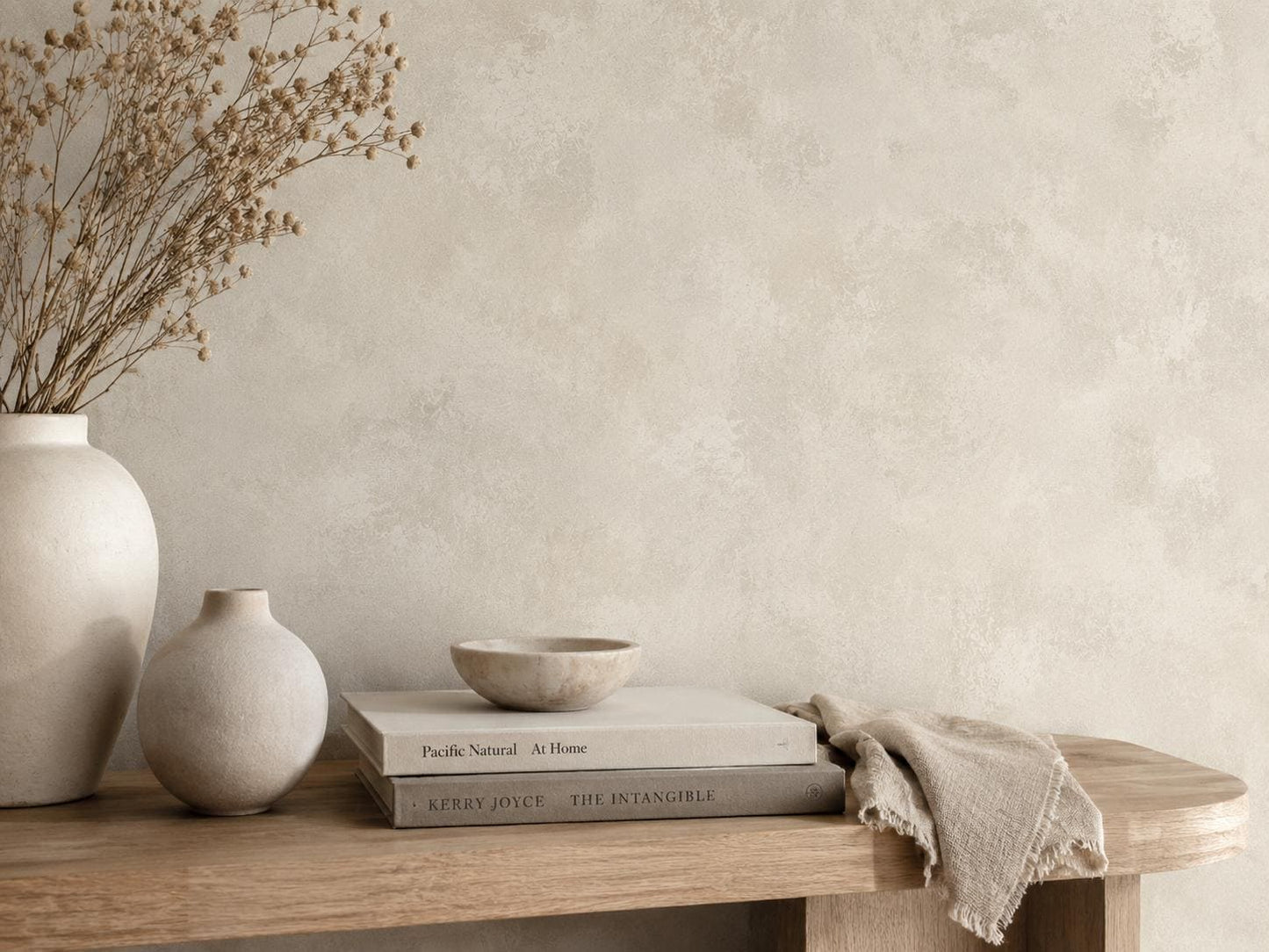 Limewash Wallpaper: Soft Ivory Textured Wall Mural