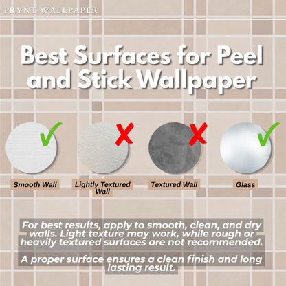 Beige Grid Wallpaper: Modern Minimal Line Pattern Wall Mural