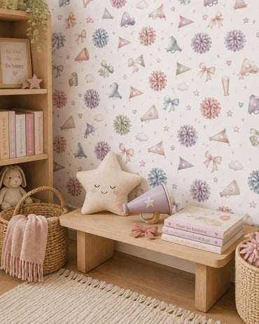 Cheerleading Wallpaper: Pom Pom Sports Nursery Mural