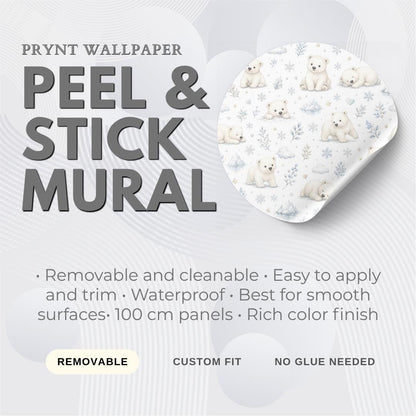 Polar Bear Wallpaper: Arctic Animal Nursery Wall Mural