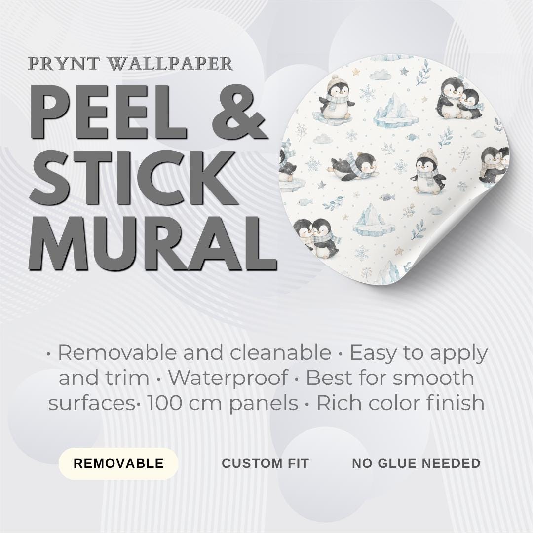 Penguin Wallpaper: Arctic Nursery Wall Mural