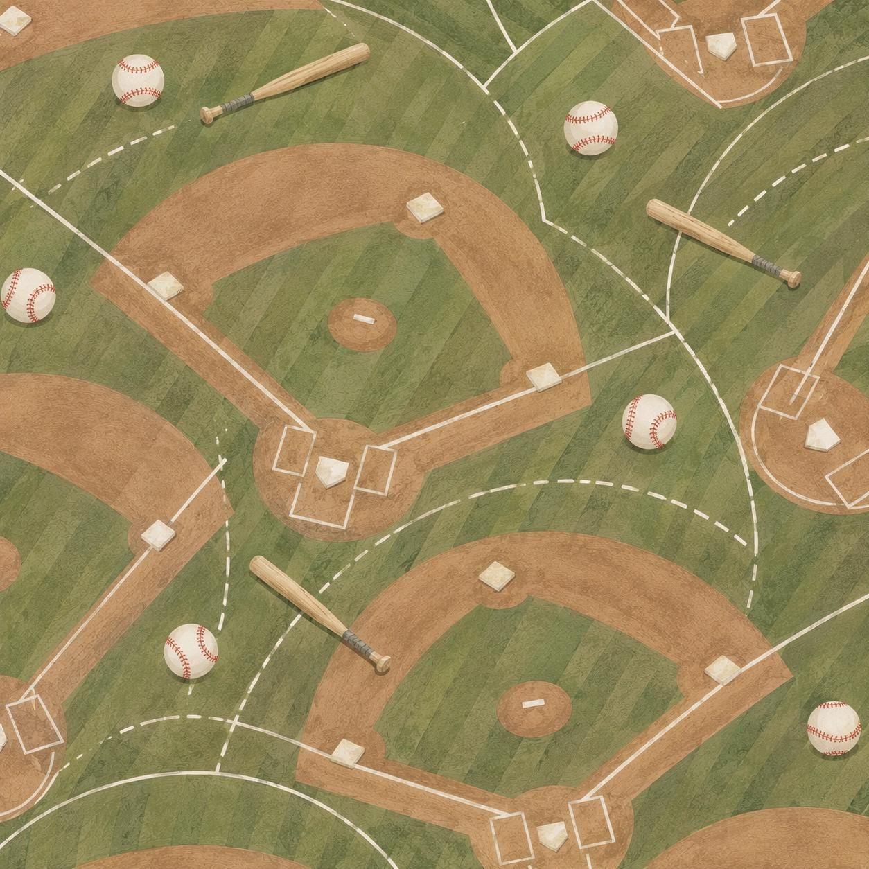 Kids Baseball Wallpaper: Stadium Field Wall Mural for Boys Room