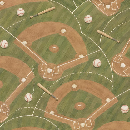 Kids Baseball Wallpaper: Stadium Field Wall Mural for Boys Room