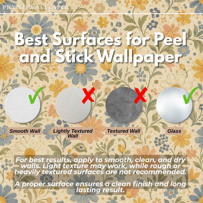 Retro Daisy Garden Wallpaper: Vintage Floral Wall Mural