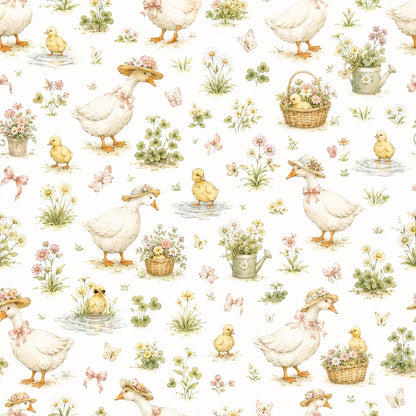Goose Garden Wallpaper: Cottage Nursery Mural