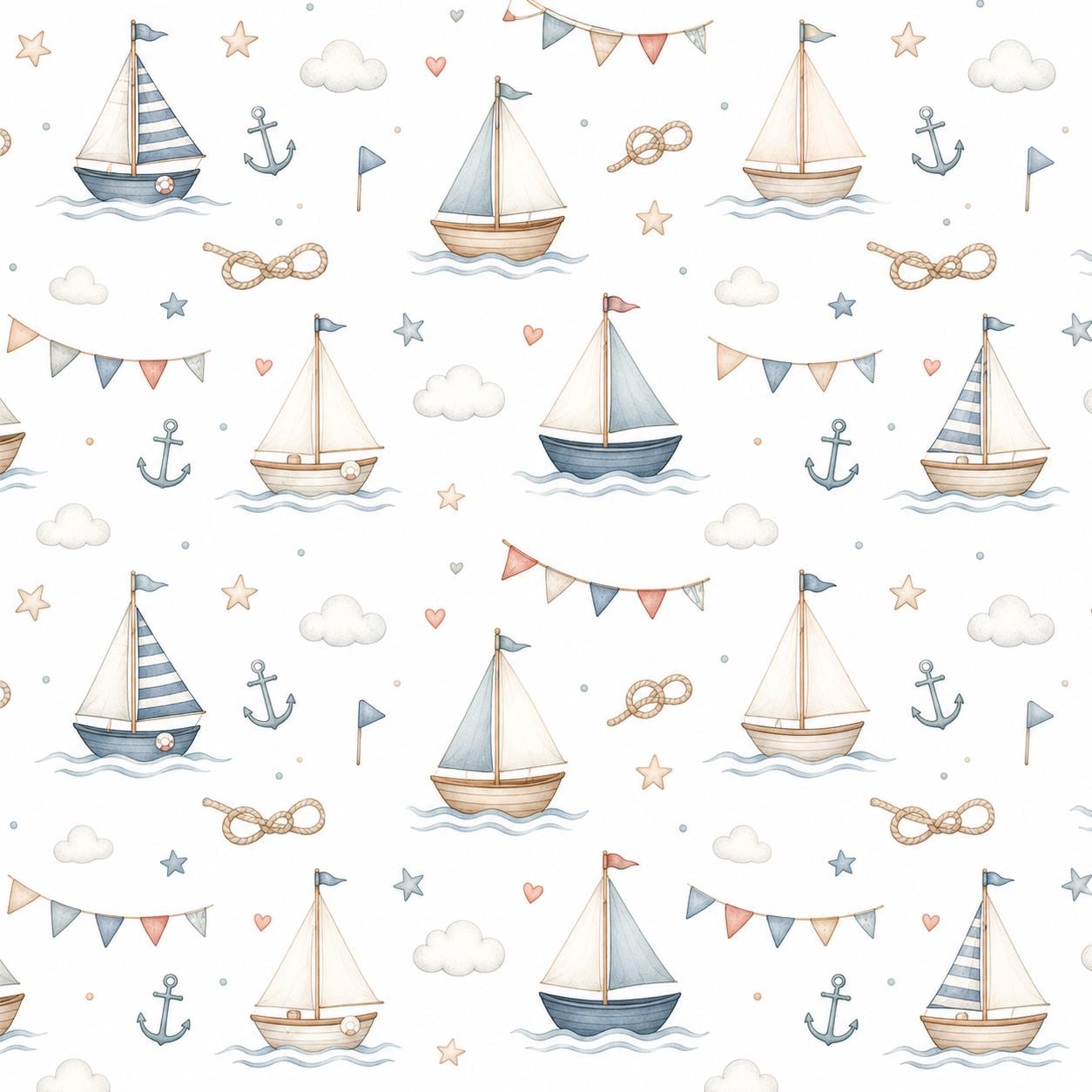Sailing Wallpaper: Coastal Regatta Nursery Wall Mural