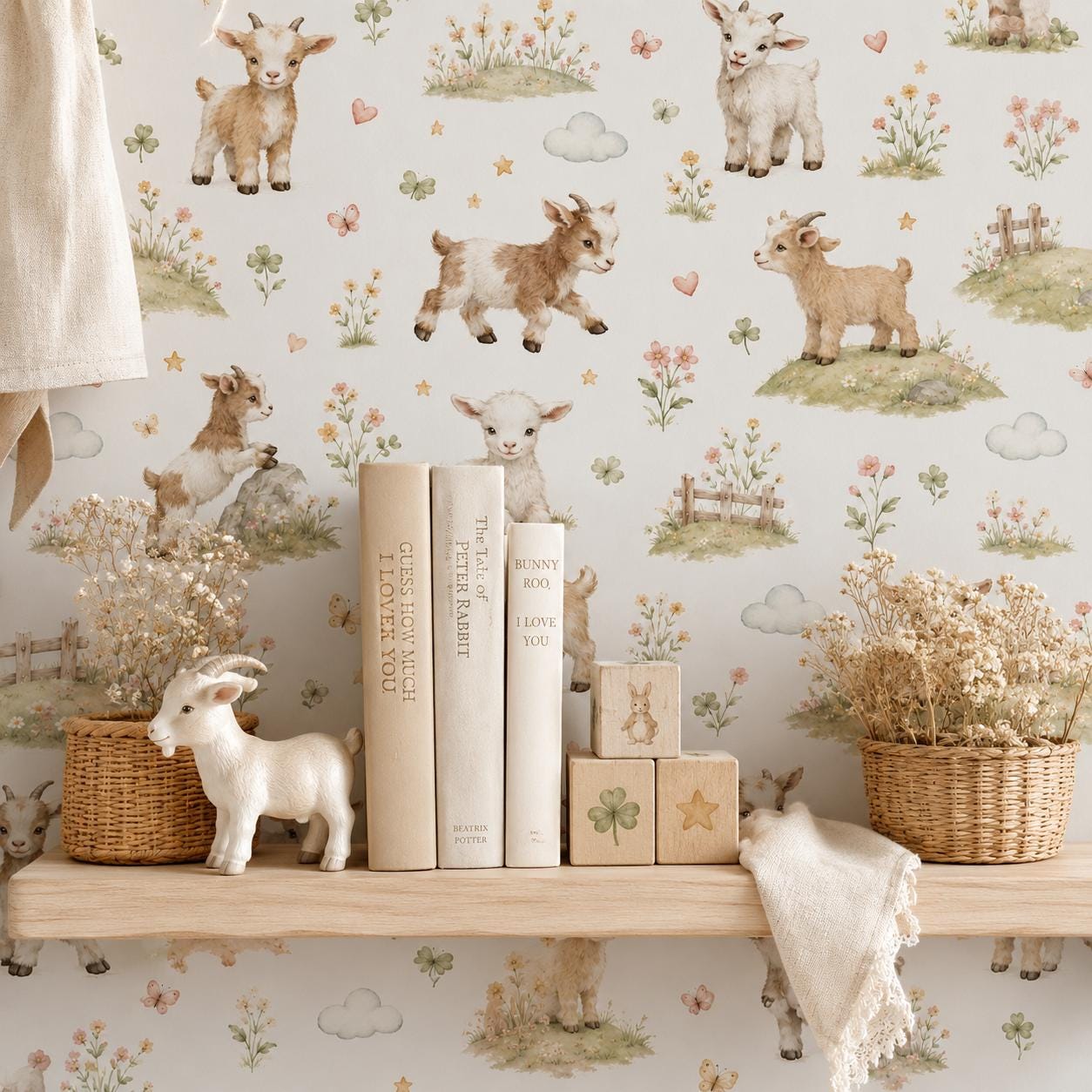 Goat Wallpaper: Farm Animal Nursery Mural