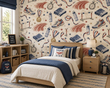 Track Star Wallpaper: Kids Running Sports Wall Mural