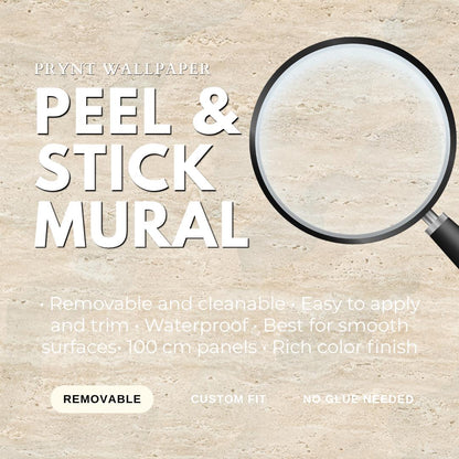 Travertine Stone Wallpaper: Cream Natural Wall Mural