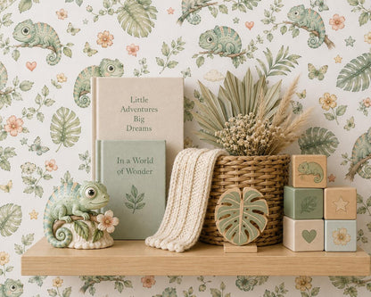 Chameleon Tropical Wallpaper: Jungle Nursery Wall Mural