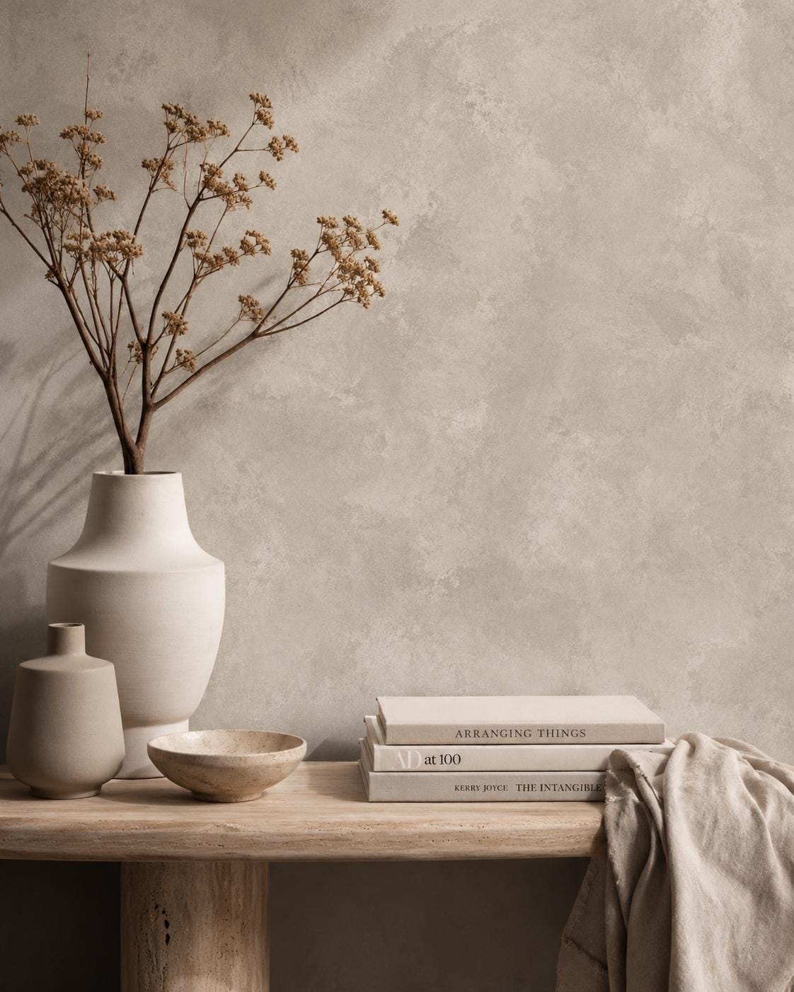 Putty Concrete Wallpaper: Soft Modern Texture Wall Mural