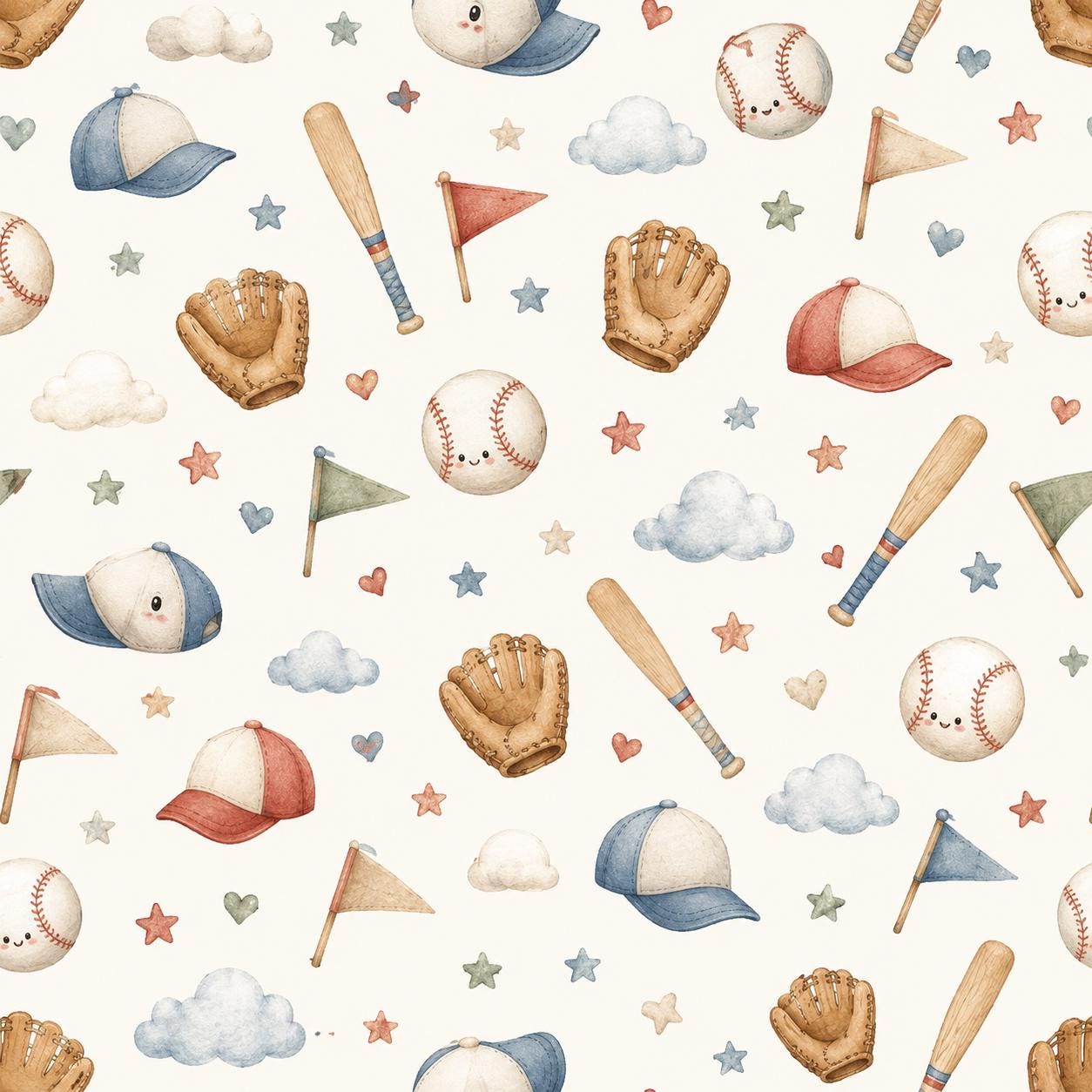 Baseball Bat Wallpaper: Classic Sports Nursery Wall Mural