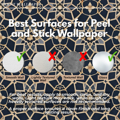 Blue Moroccan Tile Wallpaper: Vintage Geometric Wall Mural