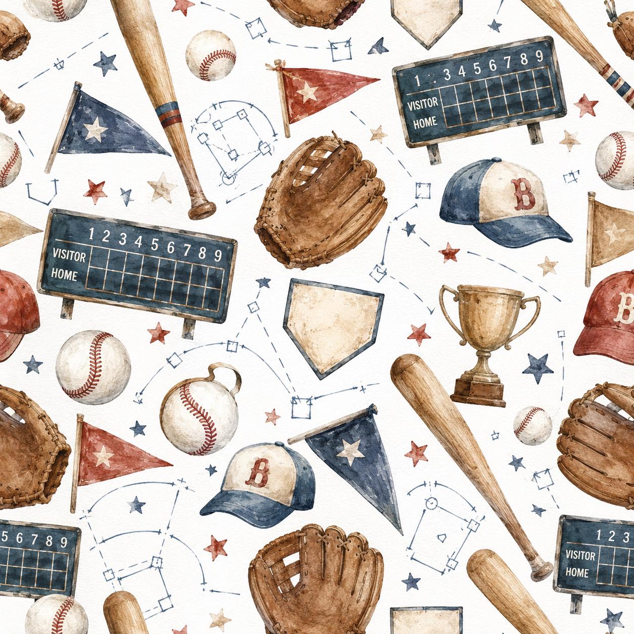 Baseball Rookie Wallpaper: Vintage Americana Wall Mural