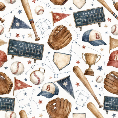 Baseball Rookie Wallpaper: Vintage Americana Wall Mural