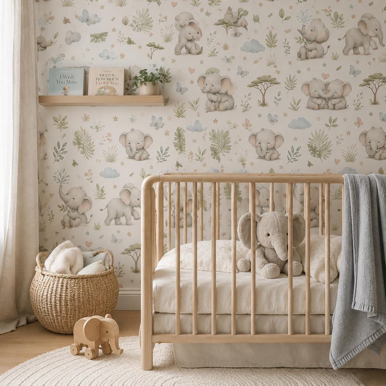 Elephant Wallpaper: Safari Nursery Wall Mural