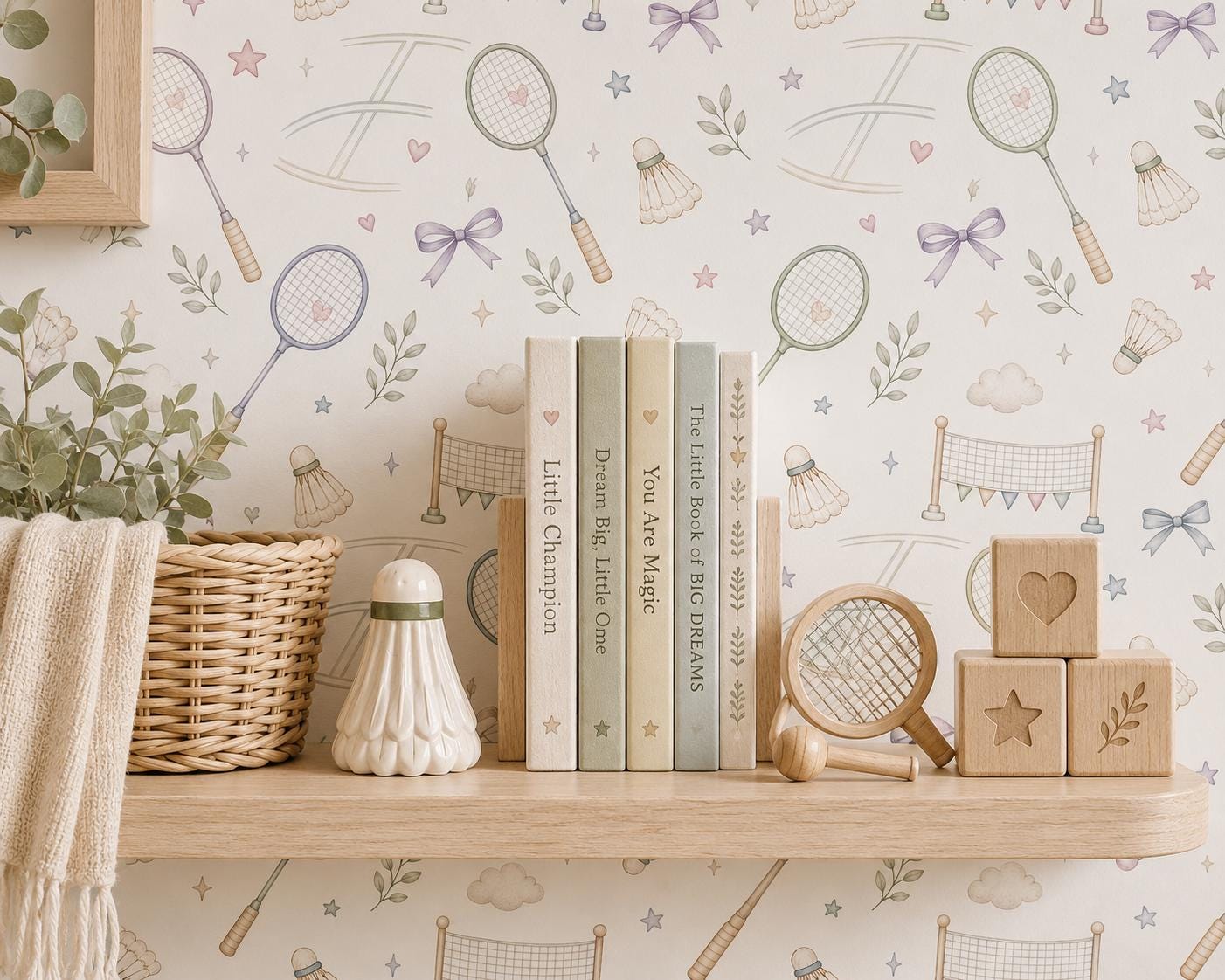 Badminton Wallpaper: Shuttlecock Sports Nursery Mural