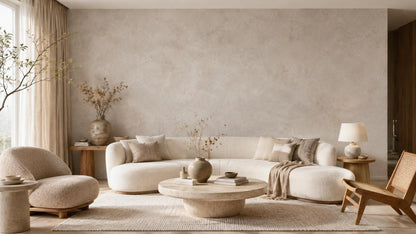 Dove Grey Limewash Wallpaper: Soft Plaster Wall Mural