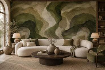 Forest Moss Abstract Wallpaper: Deep Earth Wall Mural