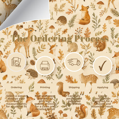 Autumn Woodland Animal Wallpaper: Cozy Forest Nursery Wall Mural