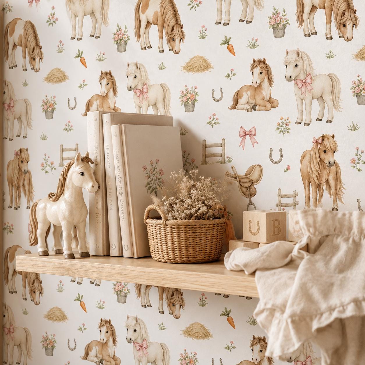 Pony Wallpaper: Little Horse Nursery Wall Mural