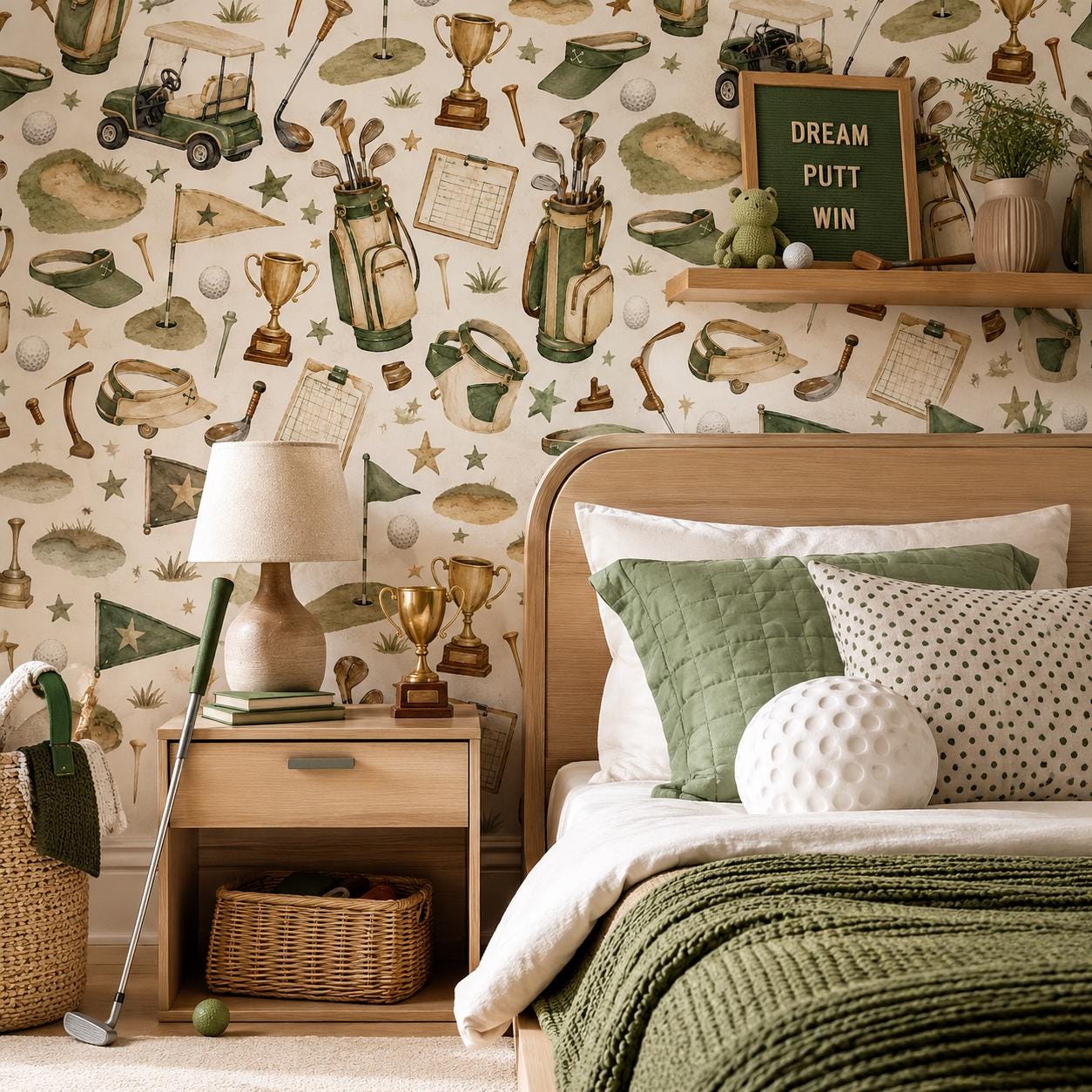 Vintage Golf Wallpaper: Kids Sports Wall Mural