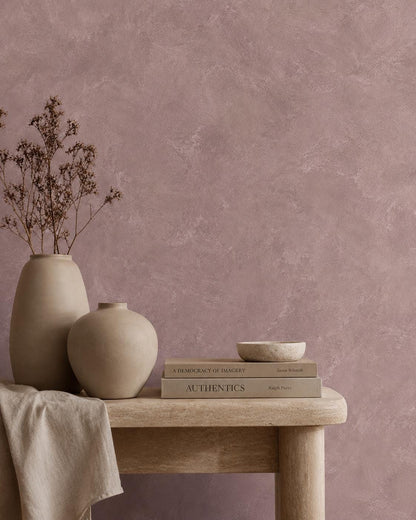 Dusty Mauve Plaster Wallpaper: Muted Pink Textured Wall Mural