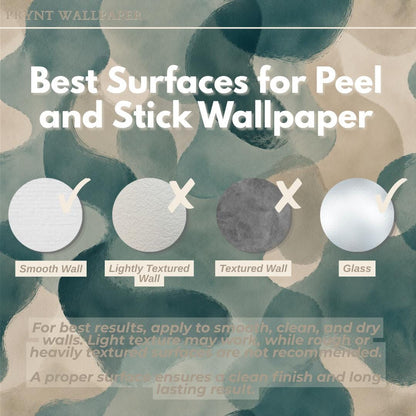 Muted Teal Abstract Wallpaper: Blue Green Wall Mural