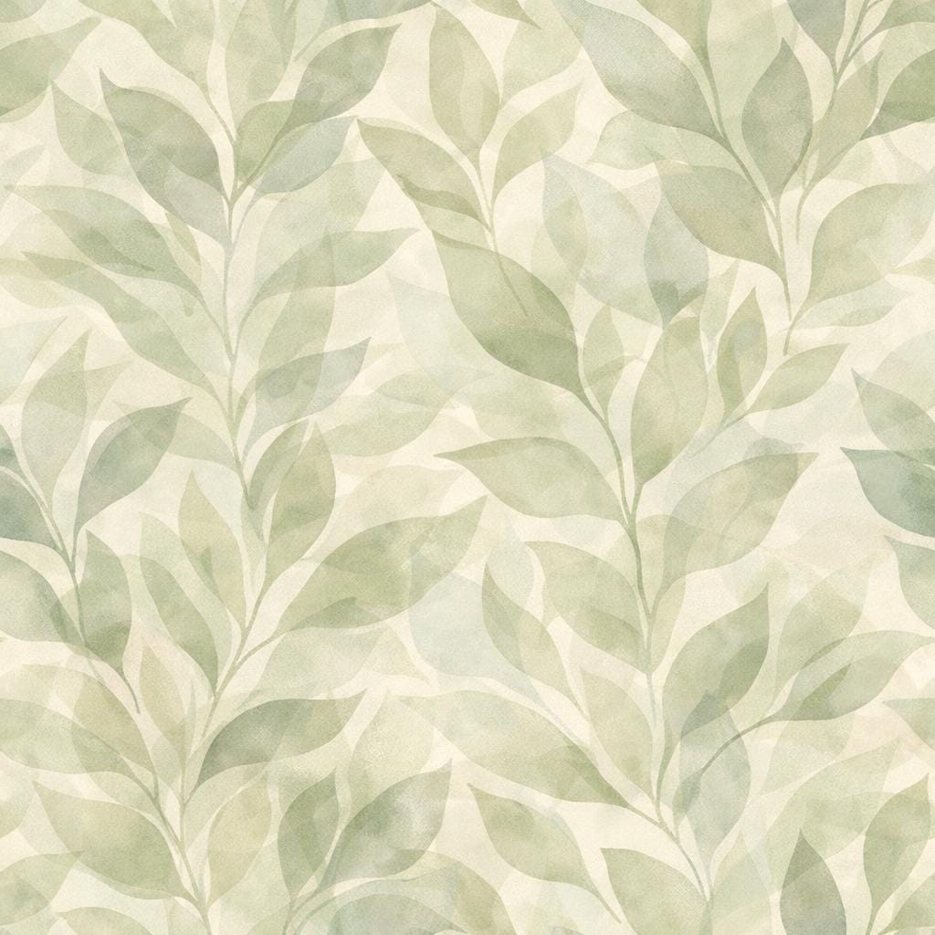 Green Leaf Wallpaper: Soft Botanical Wall Mural