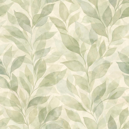 Green Leaf Wallpaper: Soft Botanical Wall Mural