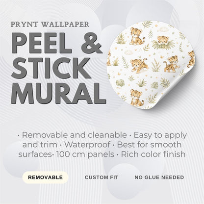 Tiger Cub Wallpaper: Safari Animal Nursery Peel and Stick Mural