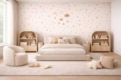Beige Terrazzo Wallpaper: Neutral Speckled Stone Wall Mural