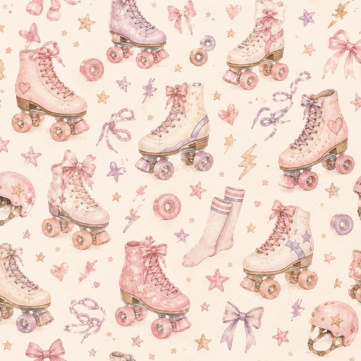 Roller Skate Wallpaper: Girls Sports Wall Mural