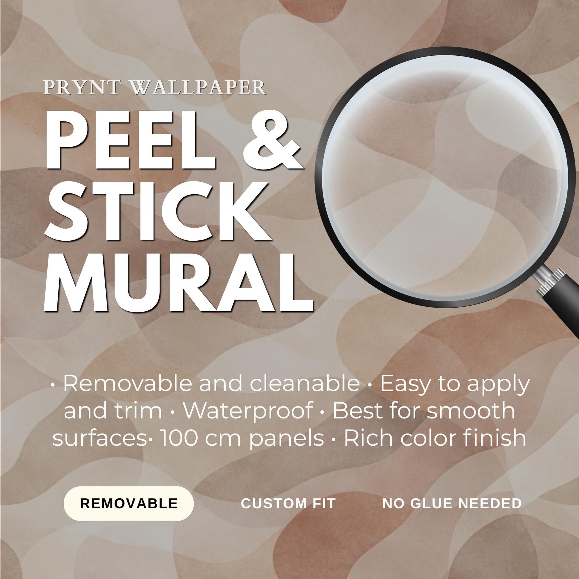 Beige Abstract Wallpaper Peel and Stick Neutral Organic Shape Wall Mural Modern Minimal Decor