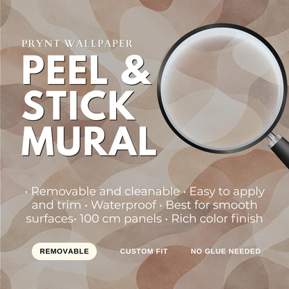 Beige Abstract Wallpaper Peel and Stick Neutral Organic Shape Wall Mural Modern Minimal Decor